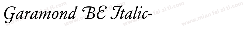 Garamond BE Italic字体转换